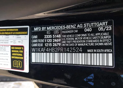 2023 Mercedes-Benz C 300 4Matic from USA, damaged, VIN W1KAF4HB2PR142524